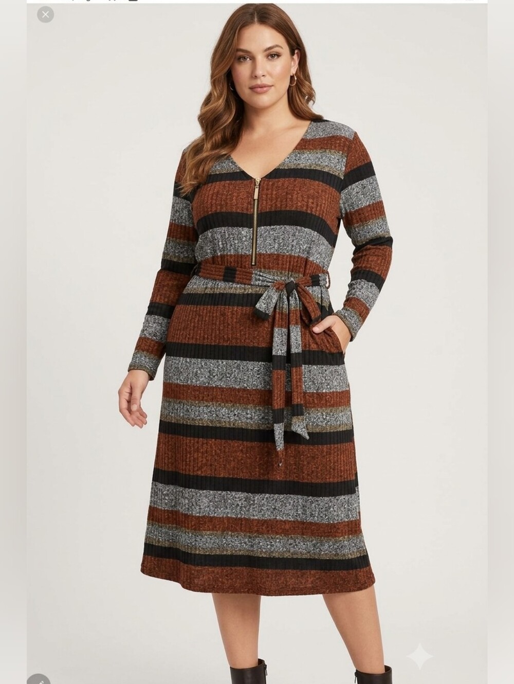Tacera tripped Women's dress Size XL